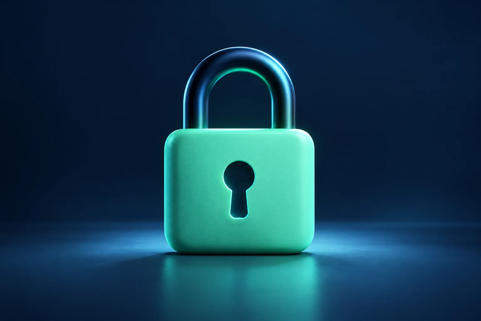 Mint-green padlock representing account protection